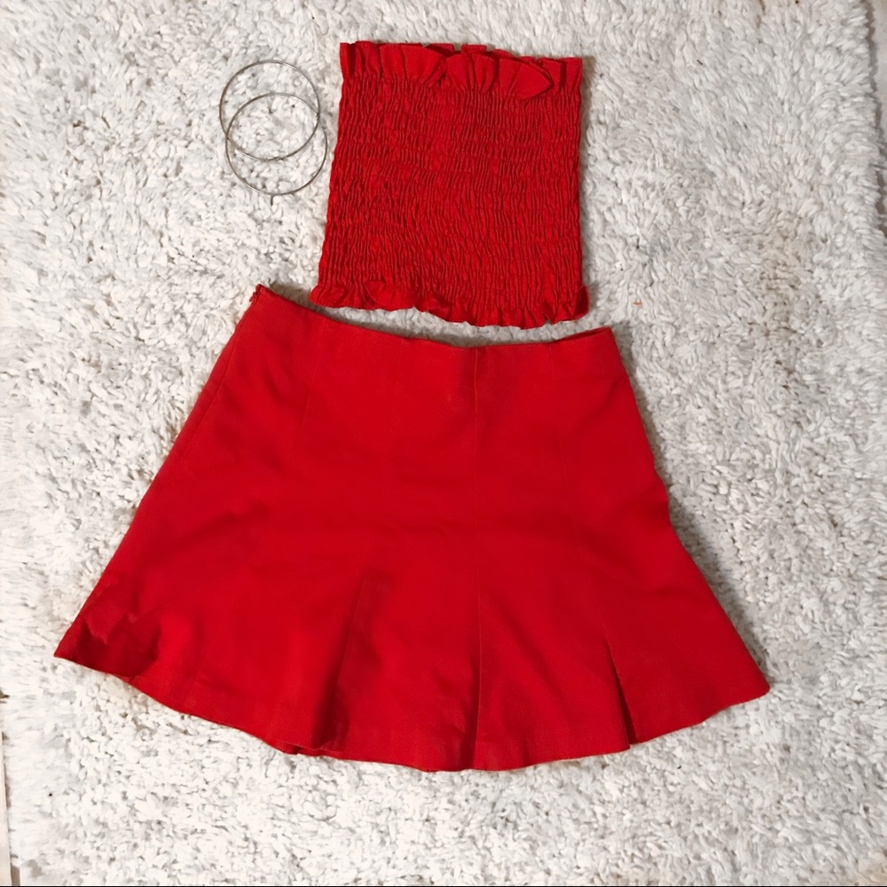Zara tennis skirt with matching scrunchy top